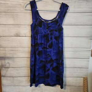 Hurley L purple black sleeveless babydoll 100% cotton knee length dress